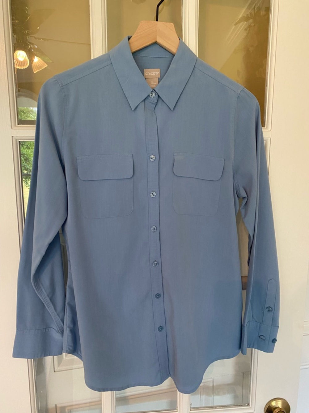 Chico's Light Blue Button-Front Blouse